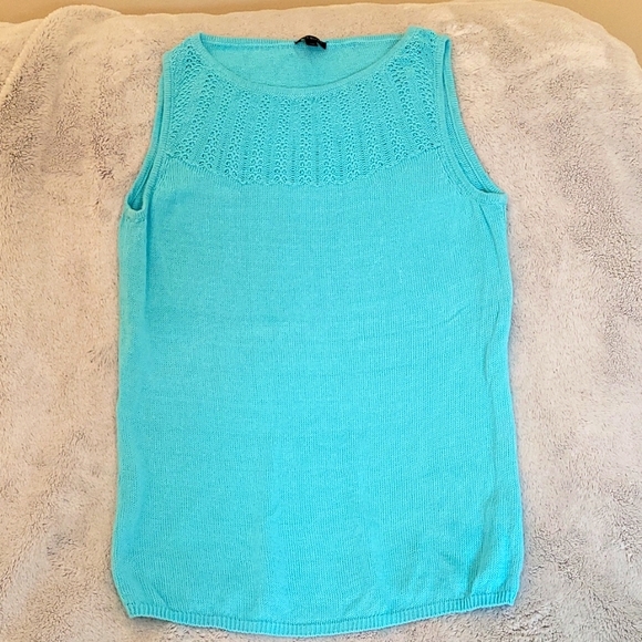 Talbots Tops - TALBOTS LINEN sleeveless  top, teal blue, sz M